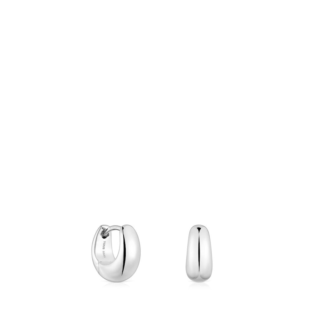 Short, thick silver Hoop earrings   Basics |