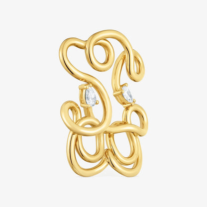 35 mm bear Pendant with  vermeil and laboratory-grown diamonds Lio LGD