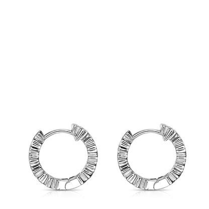 White Gold Puppies hoop Earrings |