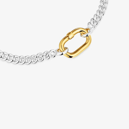 Silver Bracelet with two-tone ring Hold Oval