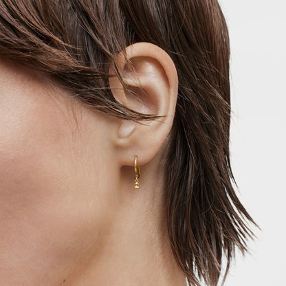 Gold and bear charm Hoop earrings Bold Bear |