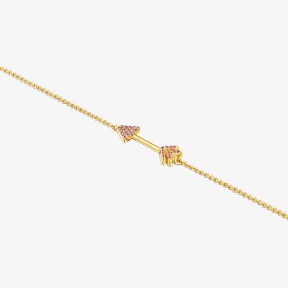 Chain bracelet with  vermeil and rhodolites Flechazo