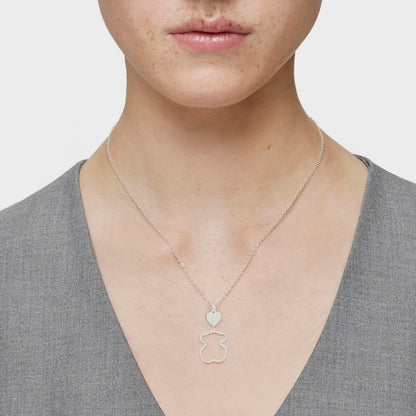Silver New Silueta Necklace Bear motif |