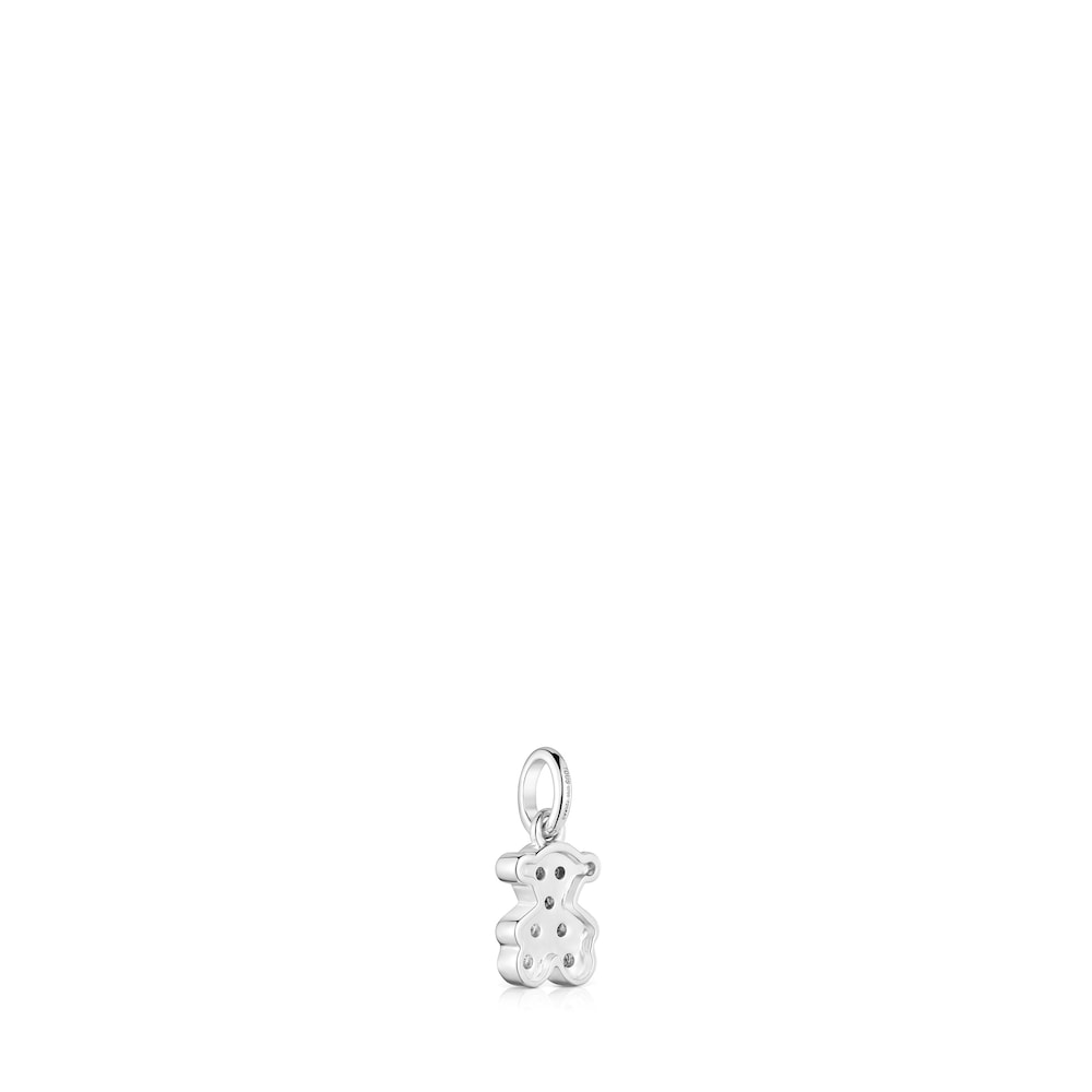 8 mm white gold bear pendant with diamonds Icon Gems