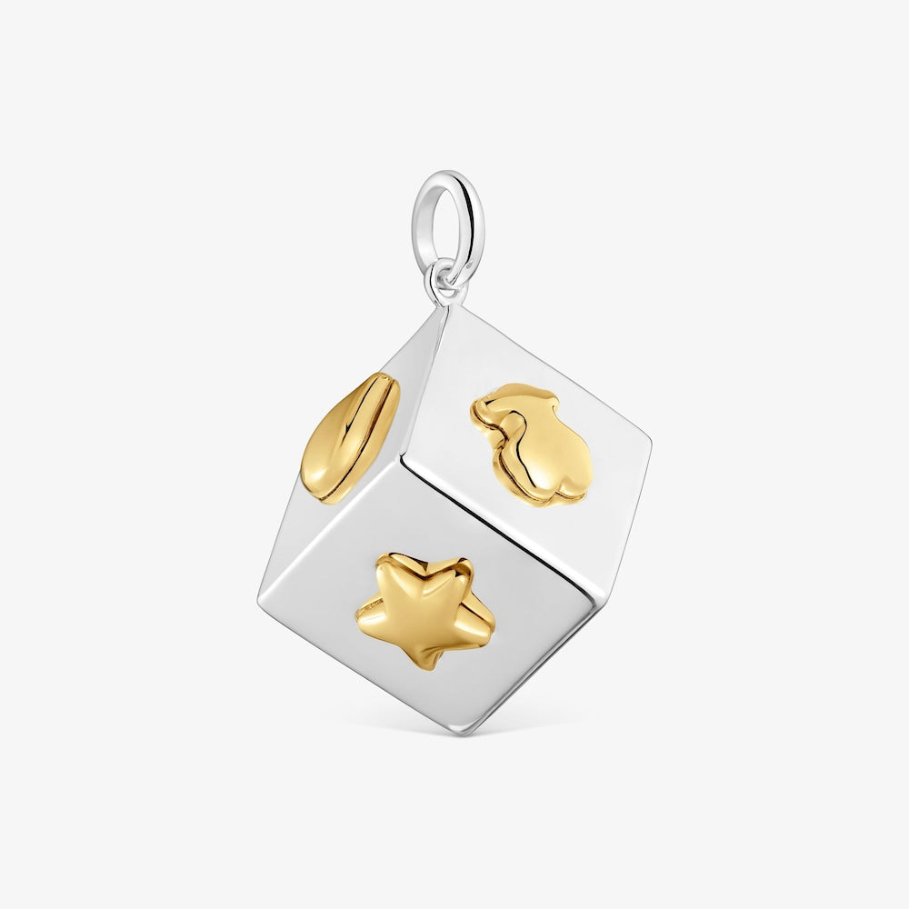 Two-tone dice Pendant with motifs Medallions