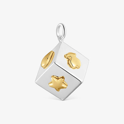 Two-tone dice Pendant with motifs Medallions