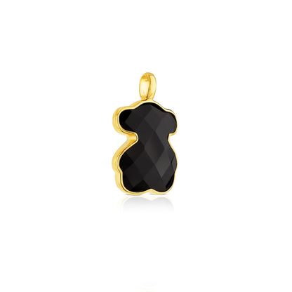 Vermeil Silver Bear Pendant with Onyx
