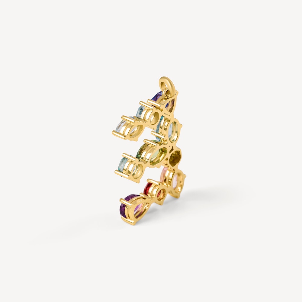 Letter E Pendant with gemstones  ATELIER