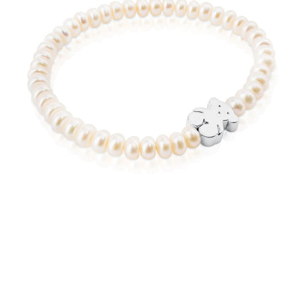 Sweet Dolls bear Bracelet with pearls and Silver Bear motif |