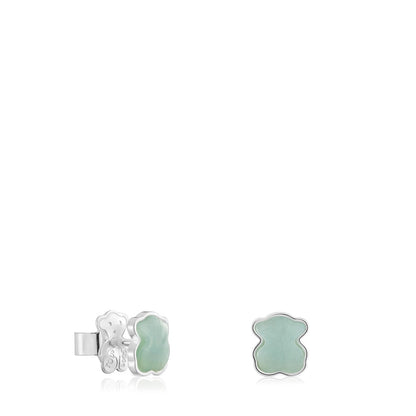 Silver Earrings with chalcedony Color |