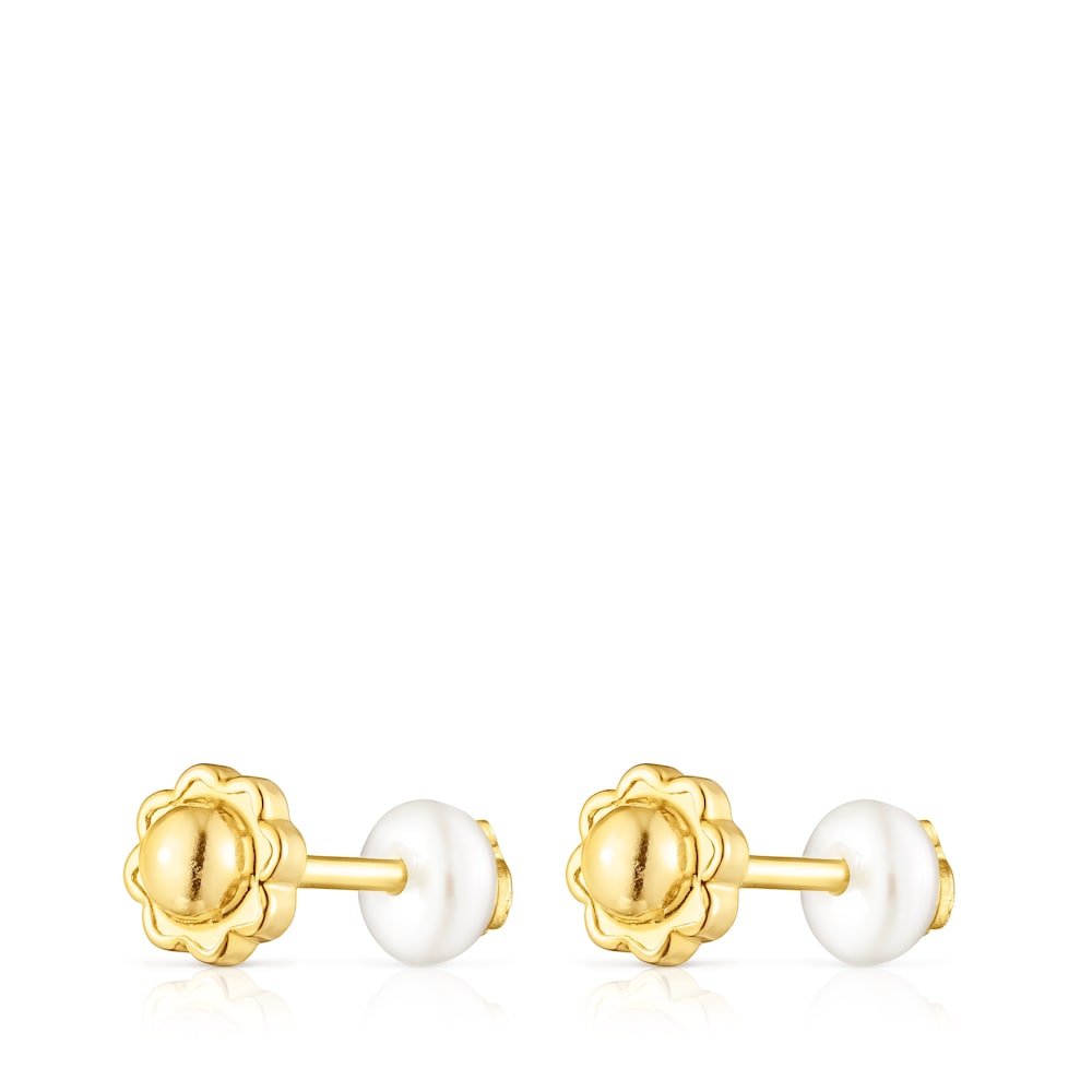 Gold Baby   earrings with pearl |