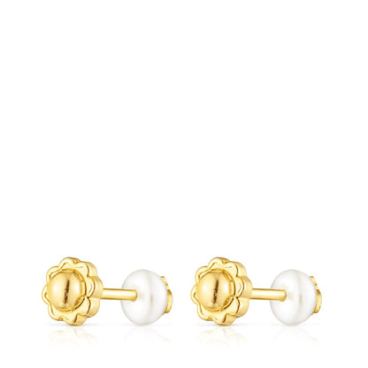 Gold Baby   earrings with pearl |