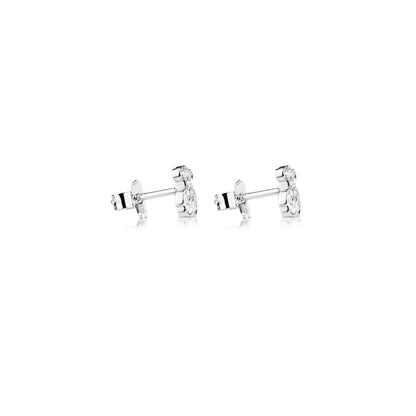 White Gold Bear Earrings Bear motif |