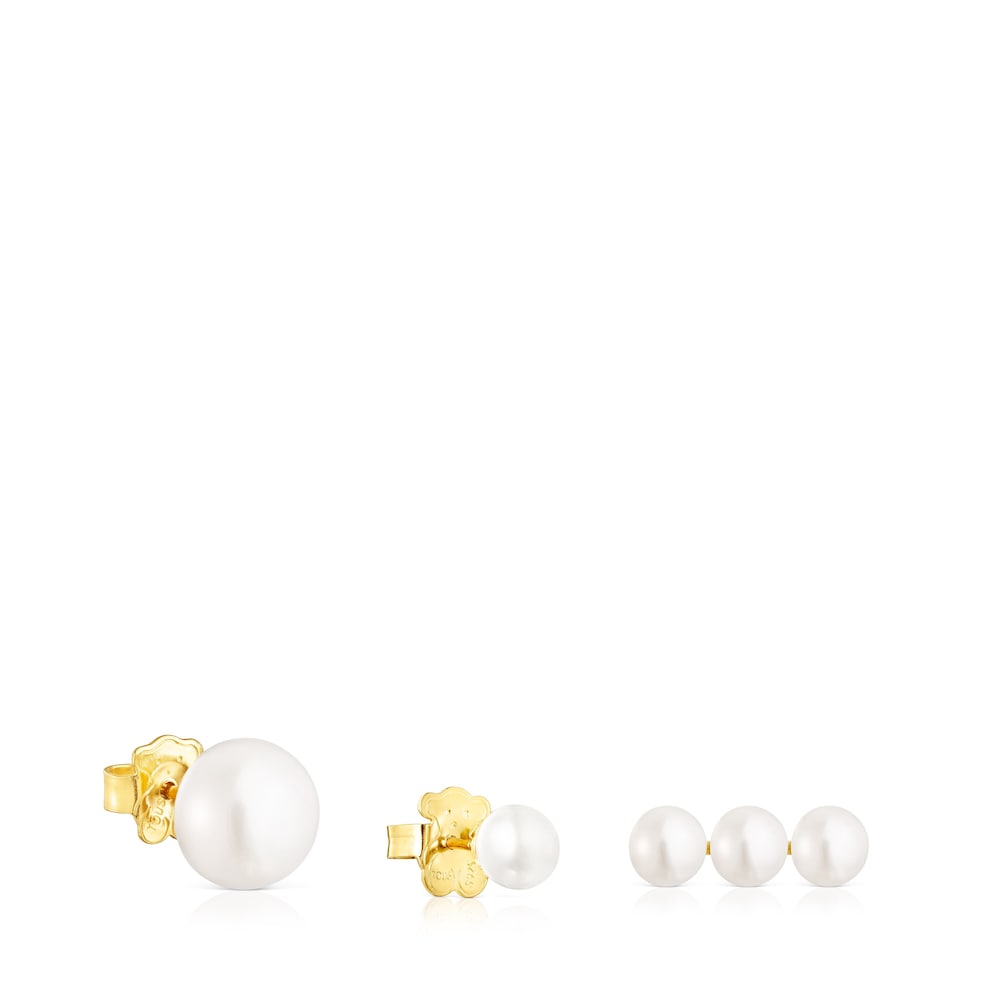 Set of Gloss Earrings with Pearls |