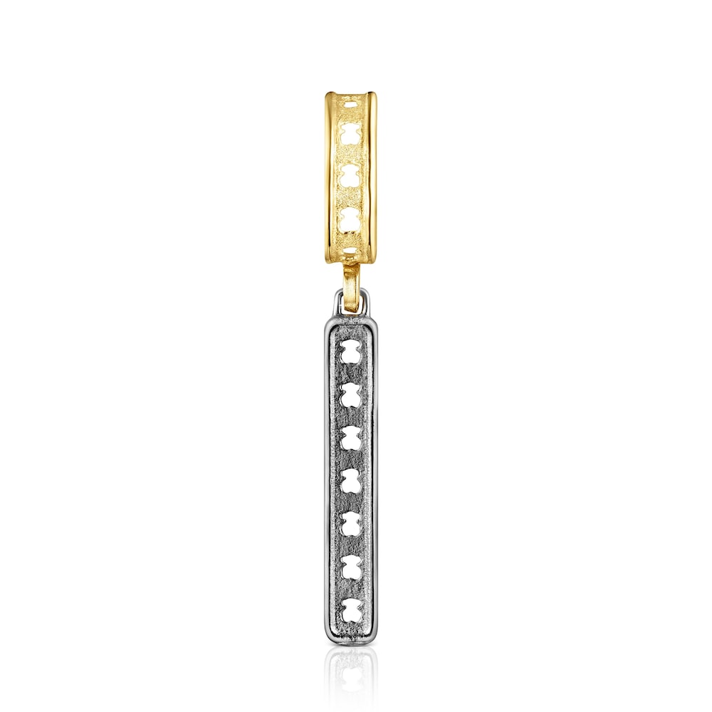Two-tone  Bear Row pendant with bear silhouettes