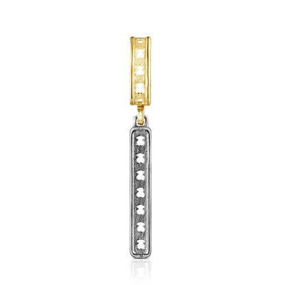 Two-tone  Bear Row pendant with bear silhouettes
