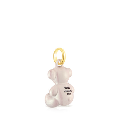 Bold Bear white steel bear Pendant