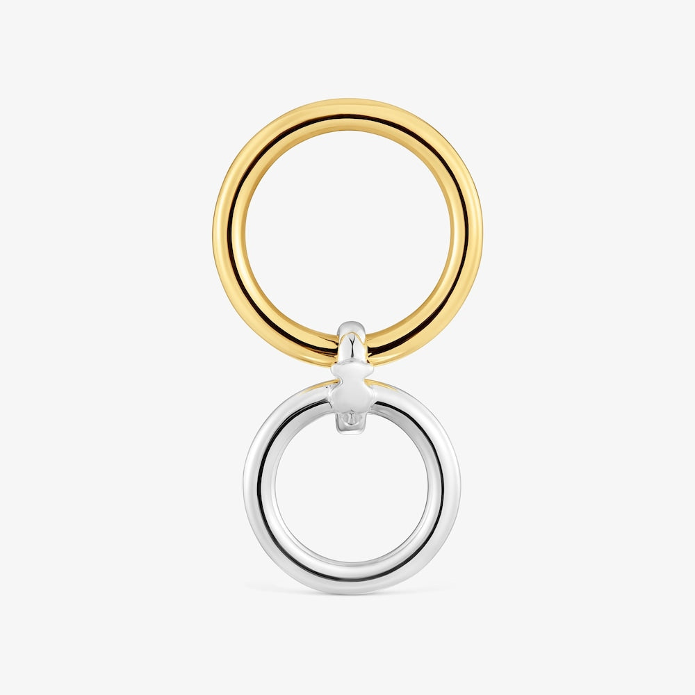 Two-tone Double hoop pendant Straight