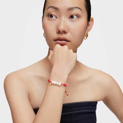 Vermeil Silver Nudos Bracelet with pearls