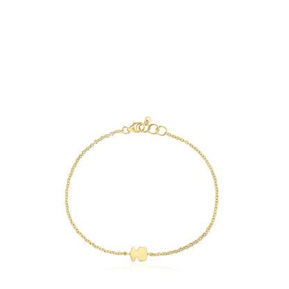 7 mm gold chain Bracelet with bear charm Sweet Dolls