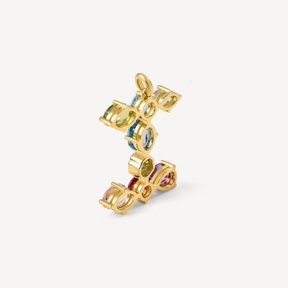 Letter I Pendant with gemstones ATELIER