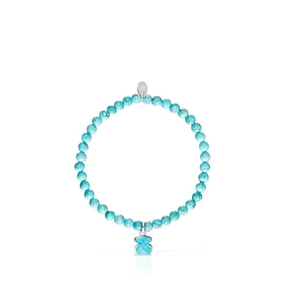 Silver and dyed magnesite Icon Color bracelet |
