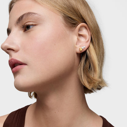 Gold bear climber Earring with cultured pearls Sweet Dolls |