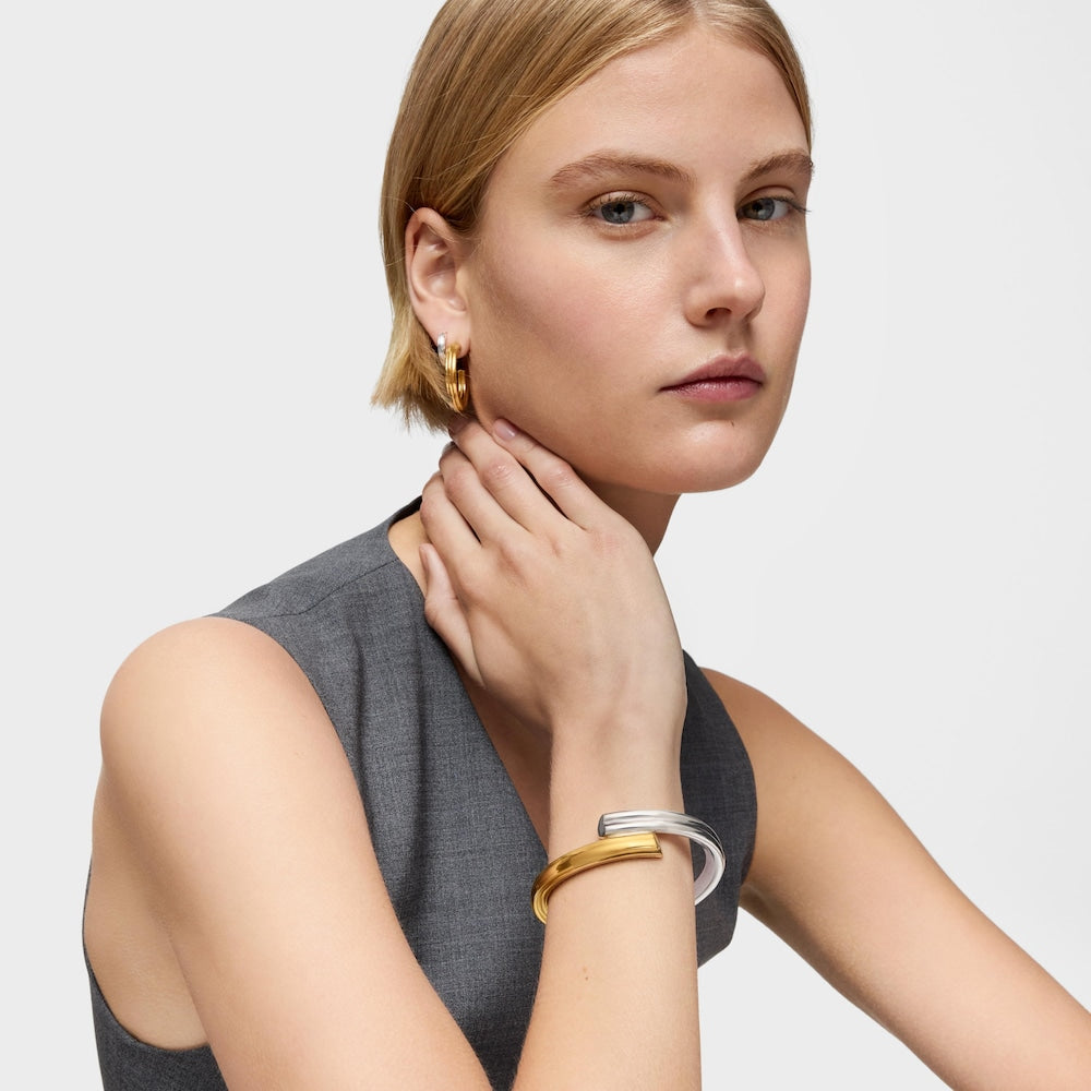 Wide two-tone Bangle with bear and heart motifs 1950 |
