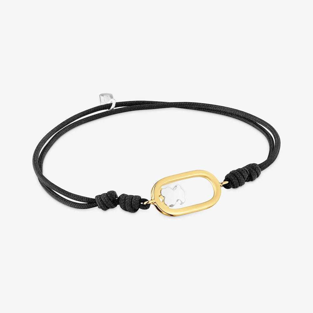Two-tone black nylon Bracelet Camille