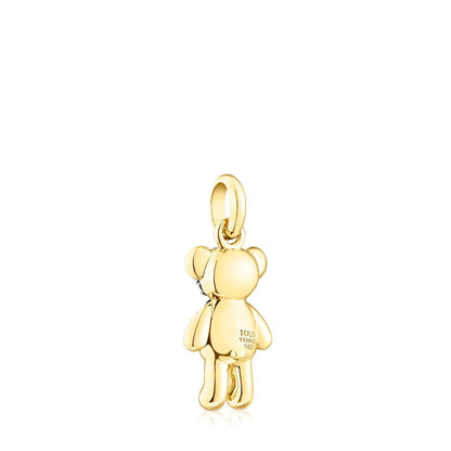 Silver vermeil  Teddy Bear Splash Pendant with iolite