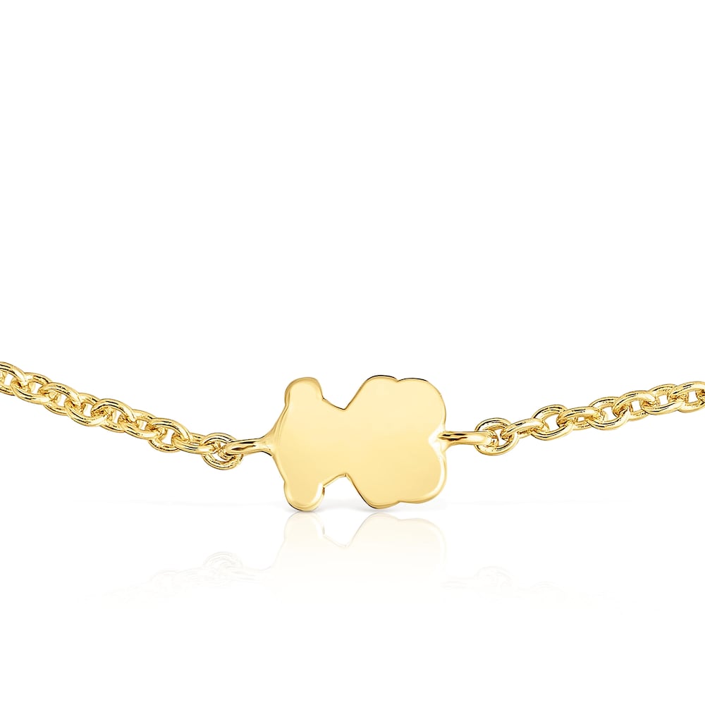 7 mm gold chain Bracelet with bear charm Sweet Dolls