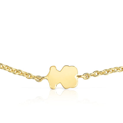 7 mm gold chain Bracelet with bear charm Sweet Dolls