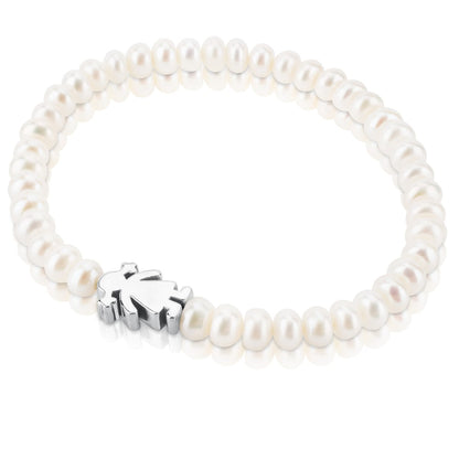 Pearl Sweet Dolls girl Bracelet with Silver |