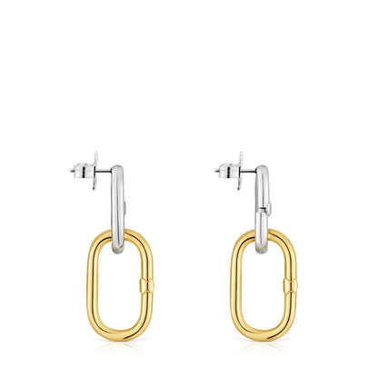 Long two-tone Earrings Hold Oval |