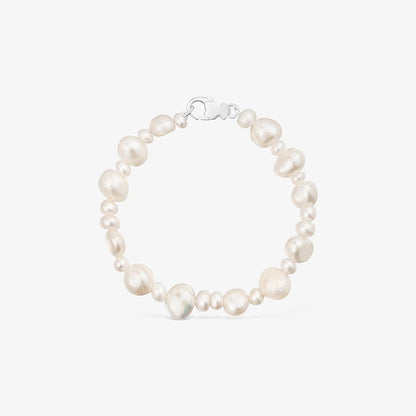 Silver Bracelet with large cultured pearls Sweet Dolls