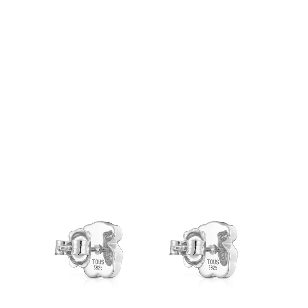 10 mm silver and onyx bear Earrings   Icon Color |