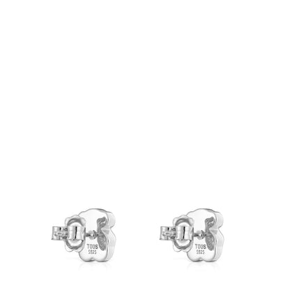10 mm silver and onyx bear Earrings   Icon Color |