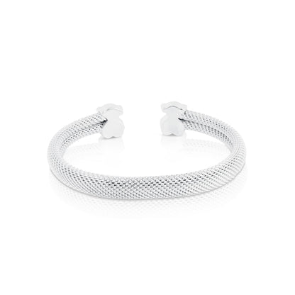 Silver Bangle  Mesh Bear motifs 0,7x0,4cm