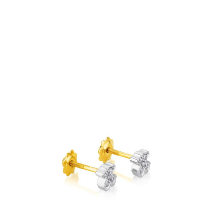White gold Puppies earrings  bear motif