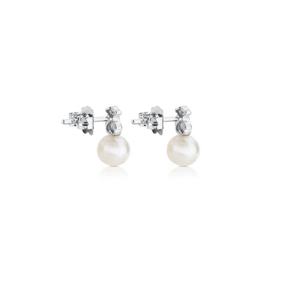 White Gold Puppies Earrings