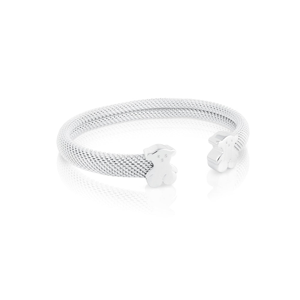 Silver Bangle  Mesh Bear motifs 0,7x0,4cm