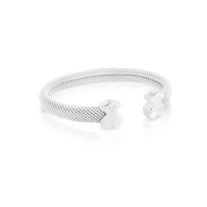Silver Bangle  Mesh Bear motifs 0,7x0,4cm