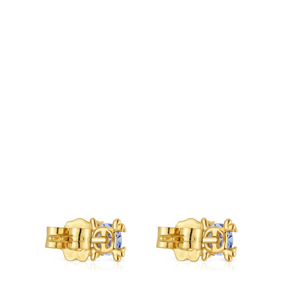 Gold and tanzanite Earrings Color Pills |