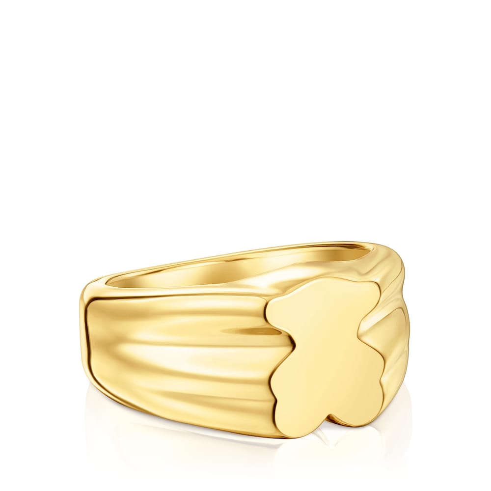 14 mm bear Signet ring with plating over silver Sweet Dolls |