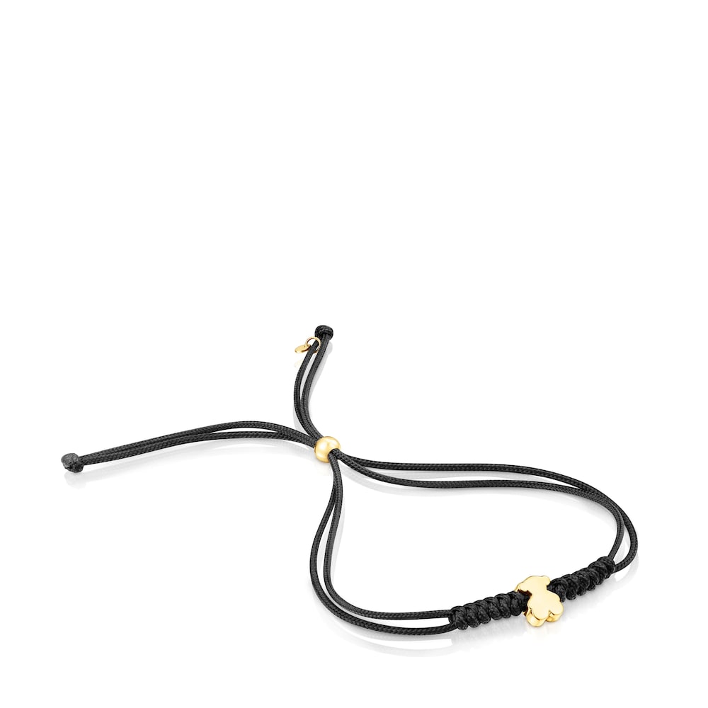 Gold and black nylon bear-motif Bracelet Sweet Dolls |