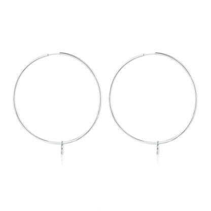Silver Bear hoop Earrings |