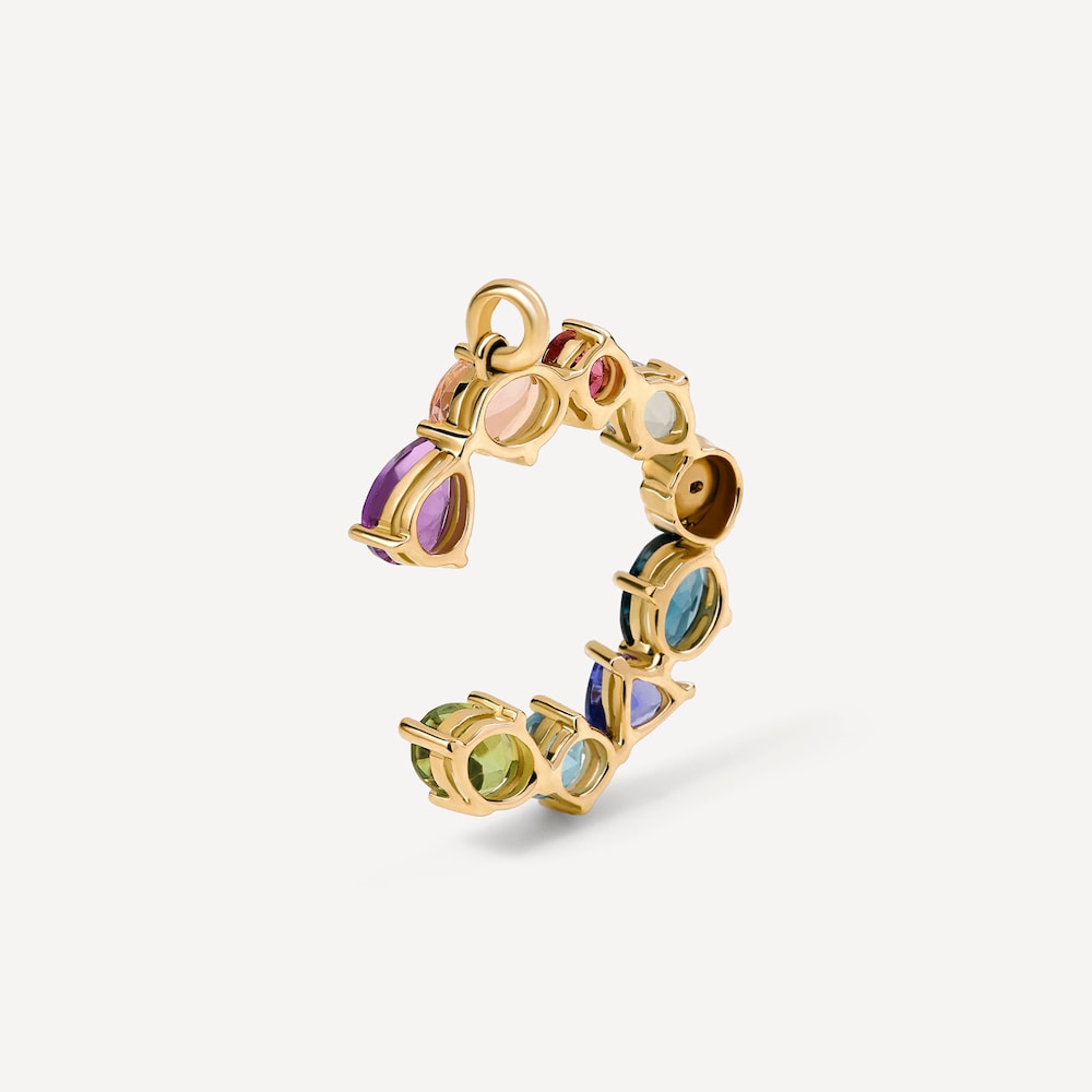 Letter C Pendant with gemstones ATELIER