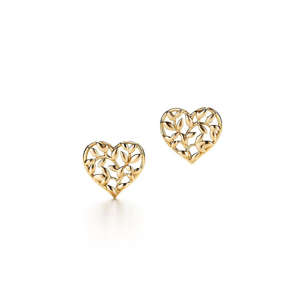 Paloma Picasso® Olive Leaf heart earrings in gold.