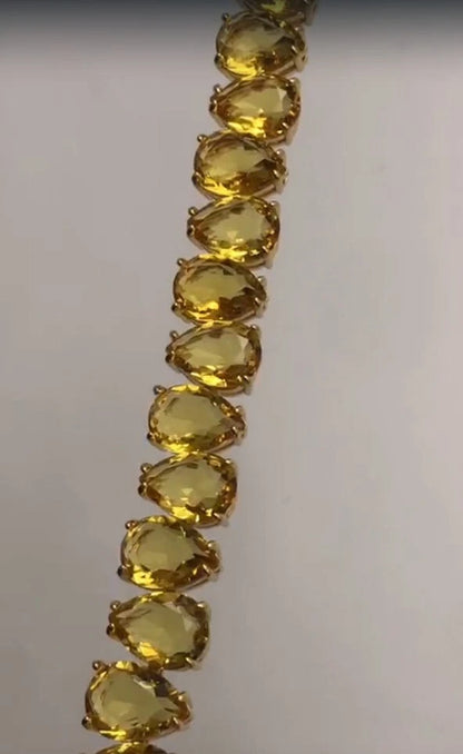 Millenia necklace Pear cut crystals Multicolored tone plated