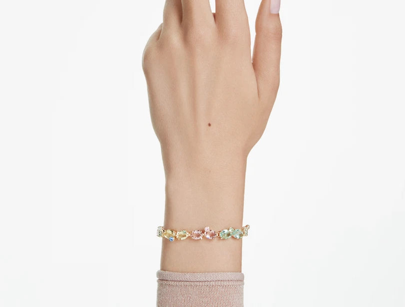 Gema Tennis bracelet Mixed cuts, Multicolored tone plated